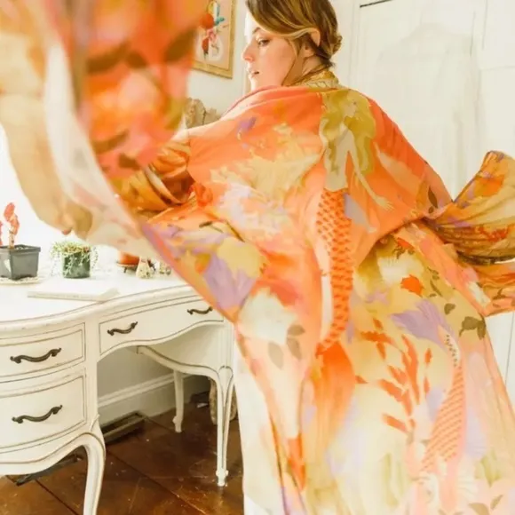 Mermaid Dreams Boho Kimono Duster Robe Coverup