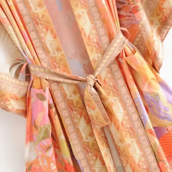 Mermaid Dreams Boho Kimono Duster Robe Coverup