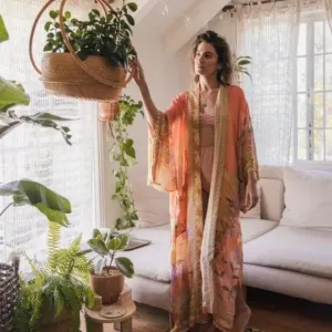 Mermaid Dreams Boho Kimono Duster Robe Coverup