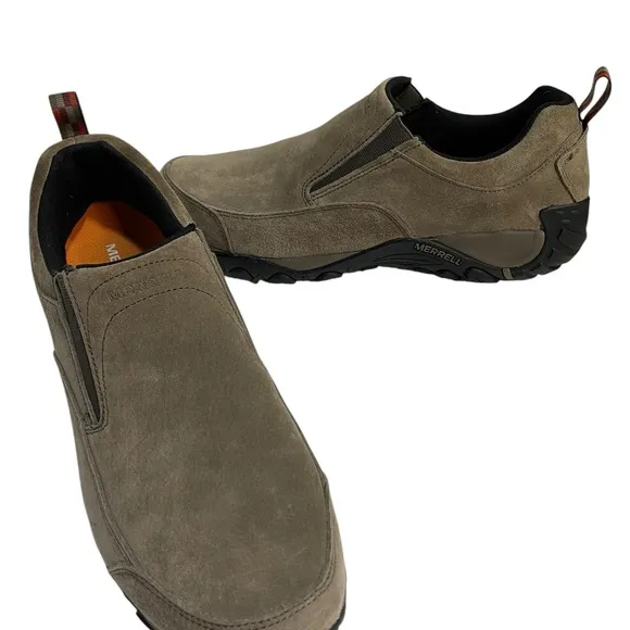 Merrell Brown Loafers Slip-Ons Suede Finish Size 12 Comfortable Shoes Neutral