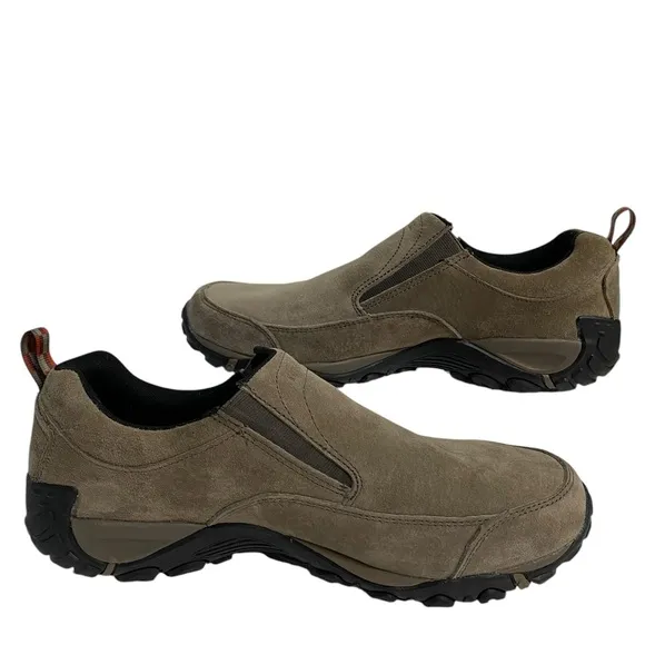 Merrell Brown Loafers Slip-Ons Suede Finish Size 12 Comfortable Shoes Neutral