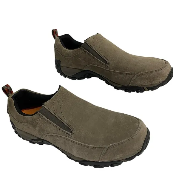 Merrell Brown Loafers Slip-Ons Suede Finish Size 12 Comfortable Shoes Neutral