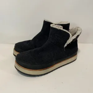 Merrell Juno Pull On Ankle Boots Black Size 8.5 Wool Fleece Casual Winter Warm