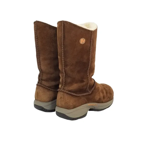 Merrell Womens Primo Stitch High Sherpa Lined Boots in Chestnut Womens Size 7