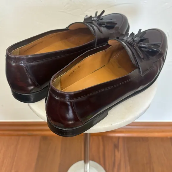MEZLAN Men's Santander Burgundy Cordovan Loafer Tassel Leather‎ Slip On Sz 10.5