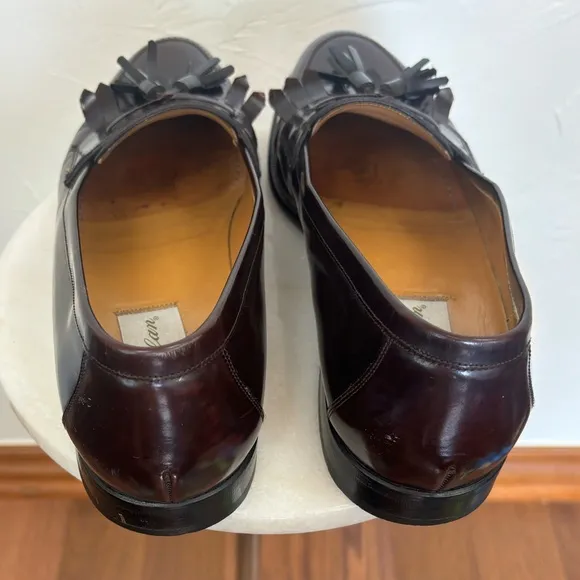 MEZLAN Men's Santander Burgundy Cordovan Loafer Tassel Leather‎ Slip On Sz 10.5