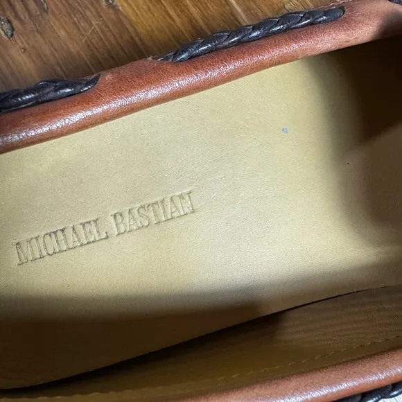 Michael Bastian Men’s Roberson Driver Leather, Tie Brown Casual Loafers Size 12M