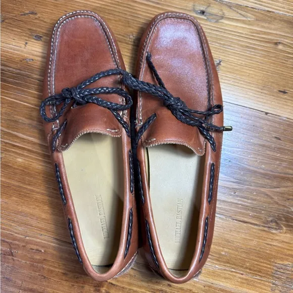 Michael Bastian Men’s Roberson Driver Leather, Tie Brown Casual Loafers Size 12M