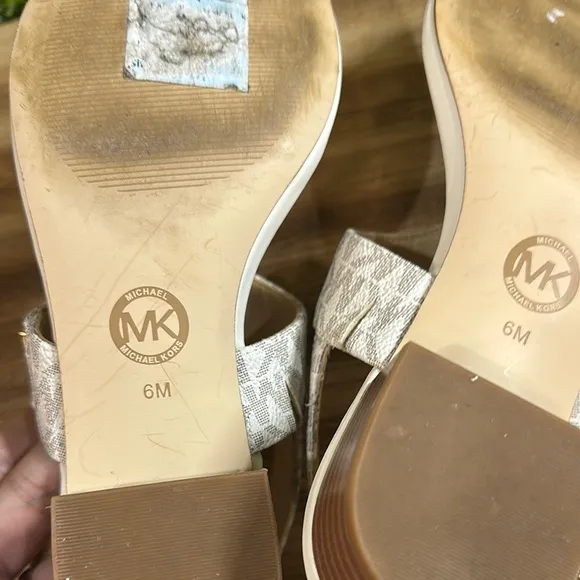 Michael Kors Cream Thong Sandals