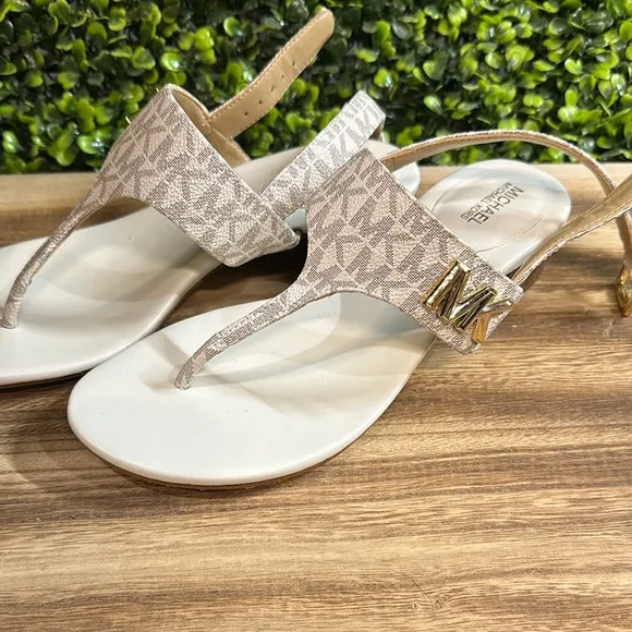 Michael Kors Cream Thong Sandals