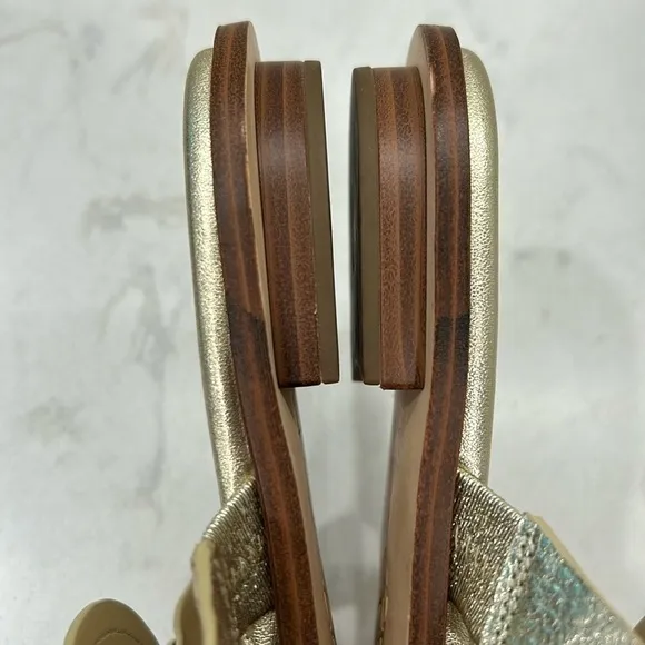 Michael Kors Metallic Gold Melodie Thong Sandal Size 10
