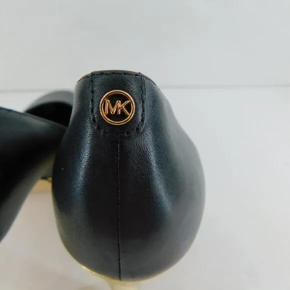 Michael Kors Womens Black and Gold Heels Chantal Platform Pump Size 8 New