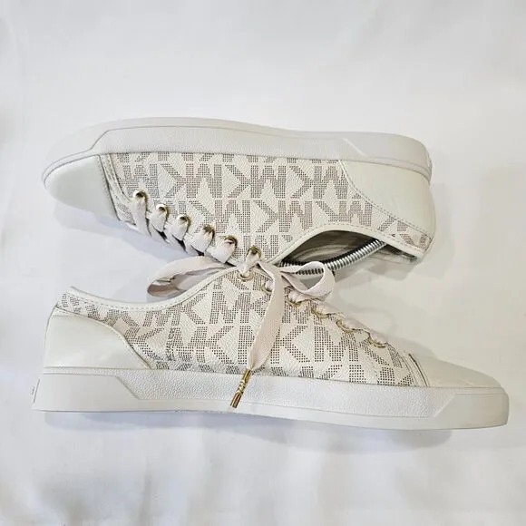 Michael Kors Womens Jet Set Monogram Lace Up Tennis Sneakers 8 Low Top Sporty