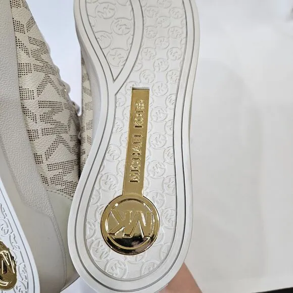 Michael Kors Womens Jet Set Monogram Lace Up Tennis Sneakers 8 Low Top Sporty