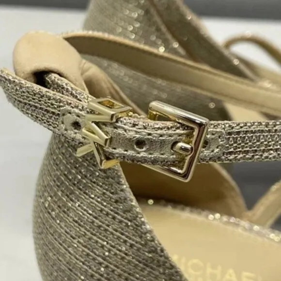 Michael Kors Women's Size 8.5M Pale Gold Serena Flex Dress Sandals