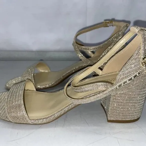 Michael Kors Women's Size 8.5M Pale Gold Serena Flex Dress Sandals
