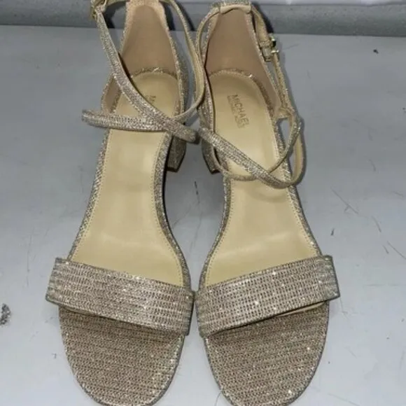 Michael Kors Women's Size 8.5M Pale Gold Serena Flex Dress Sandals