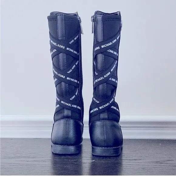 MICHAEL Michael Kors Black Leather Boots Toddler Riding Boots