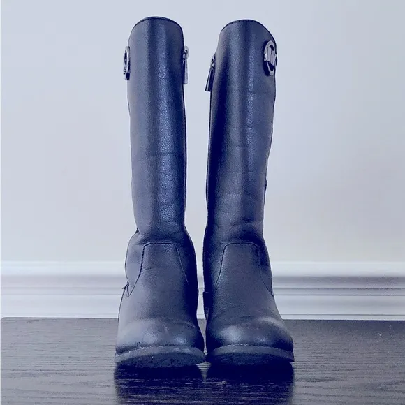 MICHAEL Michael Kors Black Leather Boots Toddler Riding Boots