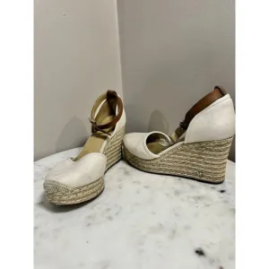 MICHAEL Michael Kors Kendrick Wedge Espadrilles, Light Cream, 7M EUC
