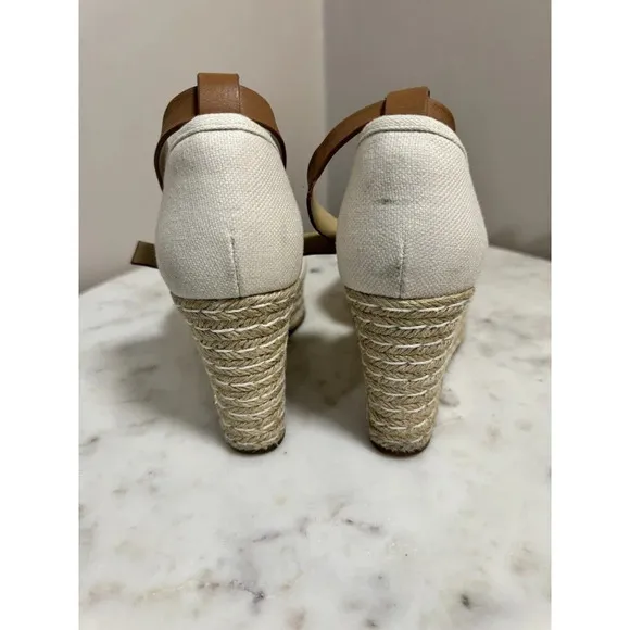 MICHAEL Michael Kors Kendrick Wedge Espadrilles, Light Cream, 7M EUC