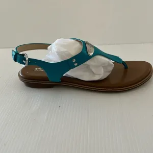 MICHAEL Michael Kors Tile Blue MK Plate Slingback Thong Sandals Women’s 7