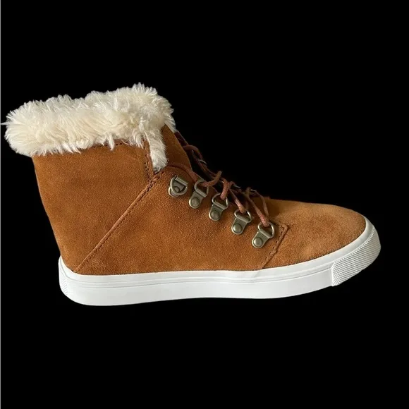 Minnetonka Lottie Moss Leather High-top Lace Up Y2K Sneaker Boot