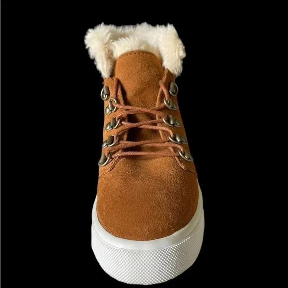 Minnetonka Lottie Moss Leather High-top Lace Up Y2K Sneaker Boot