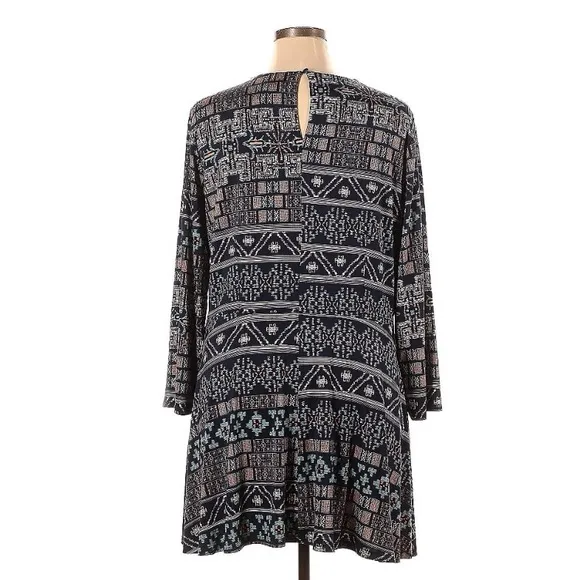 MISA Los Angeles Geometric Print Fit and Flair Dress