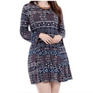 MISA Los Angeles Geometric Print Fit and Flair Dress