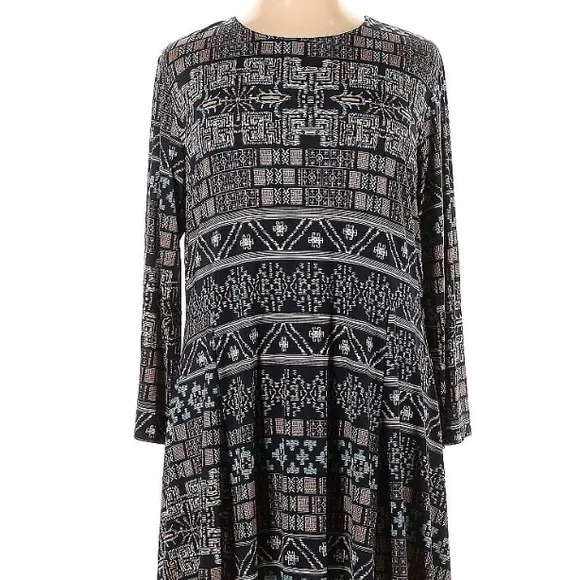 MISA Los Angeles Geometric Print Fit and Flair Dress