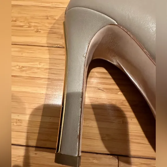 Miu Miu Leather High Heel Ankle  Boots Light Grey Size 36 / US 6