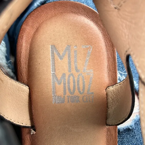 Mix Mooz Fifi Black Leather Hook &amp; Loop Strap Sandals Womens Sz 11 NWOB