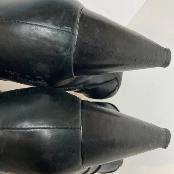 Miz Mooz Black Leather Sunrise Healed Slouchy Boots Size 8.5 Goth Y2K 80’s 90’s