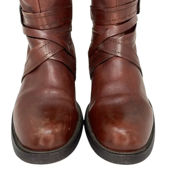MIZ MOOZ Boots Tall Riding Brown Leather Harness Size 7