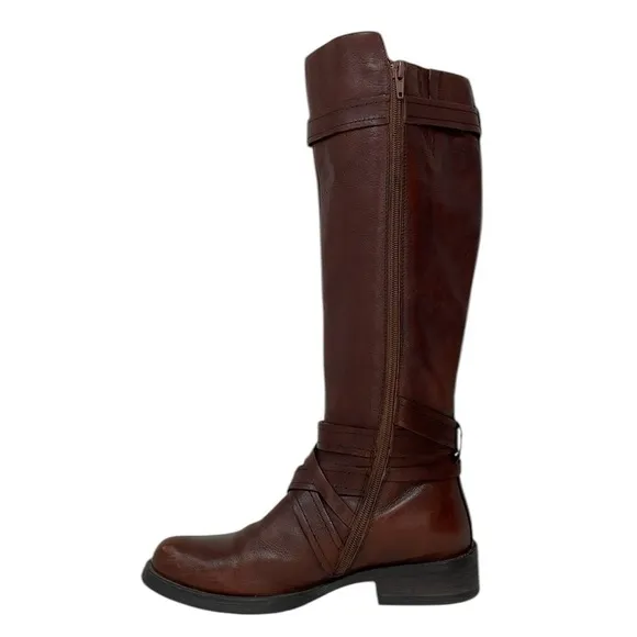 MIZ MOOZ Boots Tall Riding Brown Leather Harness Size 7