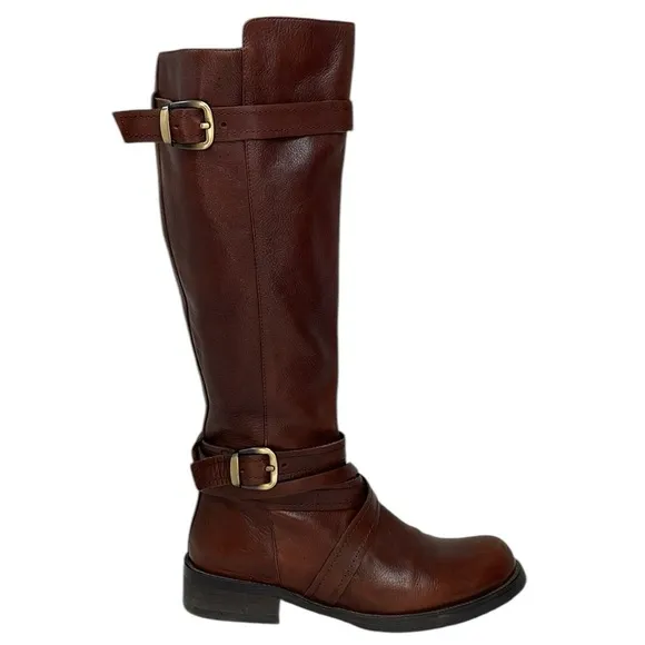 MIZ MOOZ Boots Tall Riding Brown Leather Harness Size 7