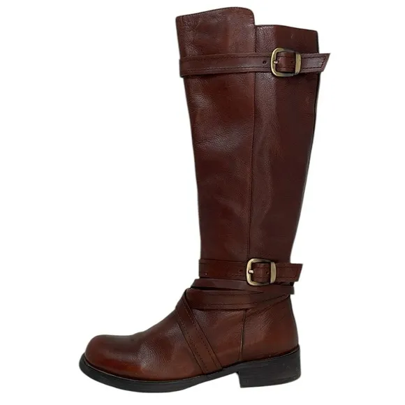 MIZ MOOZ Boots Tall Riding Brown Leather Harness Size 7