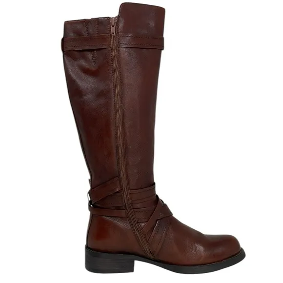 MIZ MOOZ Boots Tall Riding Brown Leather Harness Size 7