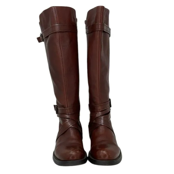 MIZ MOOZ Boots Tall Riding Brown Leather Harness Size 7