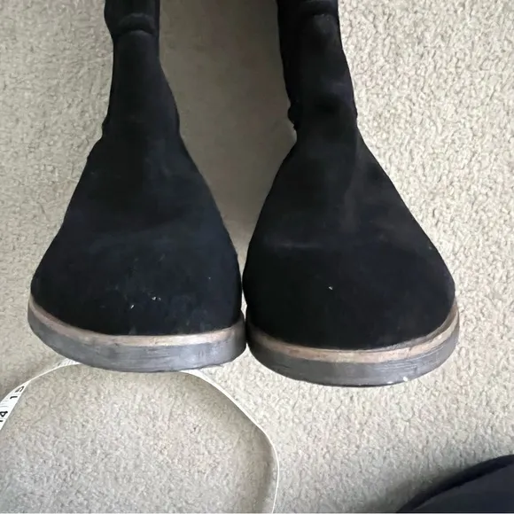 Modern Vice “Charm” Tall Black Suede Boots Full Zipper in Back