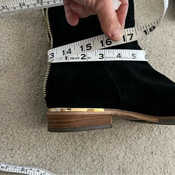 Modern Vice “Charm” Tall Black Suede Boots Full Zipper in Back