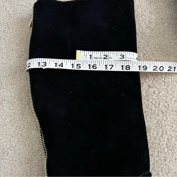 Modern Vice “Charm” Tall Black Suede Boots Full Zipper in Back