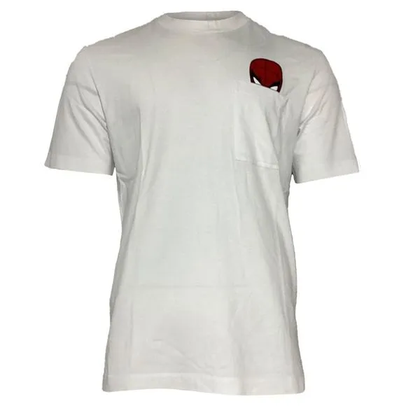 Moncler Spider-Man Motif T-Shirt in White Cotton