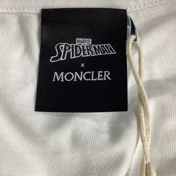 Moncler Spider-Man Motif T-Shirt in White Cotton
