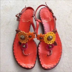 Moschino cheap &amp; chic orange floral thong sandals