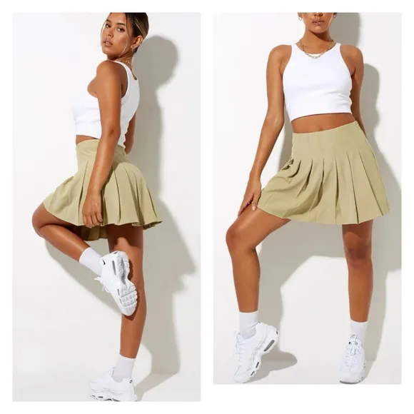Motel Rocks Casta Pleated Mini Skirt New Size Small