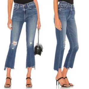 MOTHER The Insider Crop Step Chew Jeans in Dancing On Coals