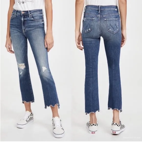 MOTHER The Insider Crop Step Chew Jeans in Dancing On Coals