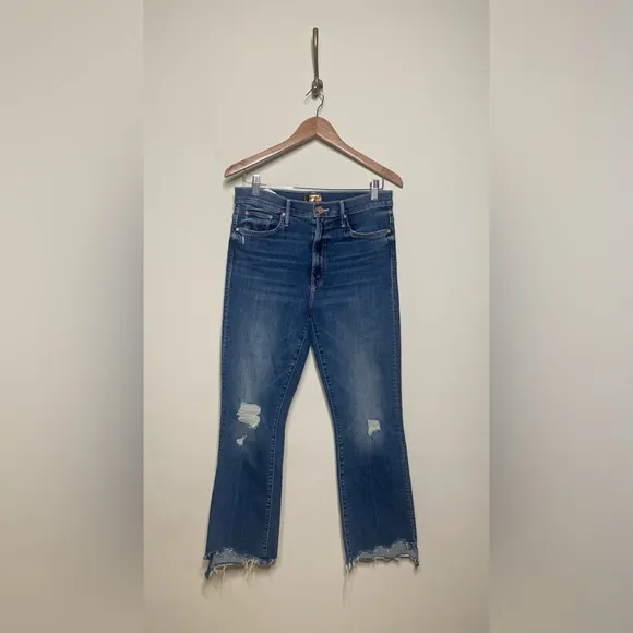 MOTHER The Insider Crop Step Chew Jeans in Dancing On Coals